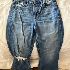 American Eagle Outfitters Blue Distressed Boot Cut Jeans